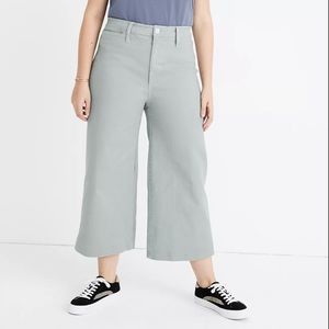 Madewell Curvy Slim Emmett Wide-Leg Crop Pants Grey/Blue